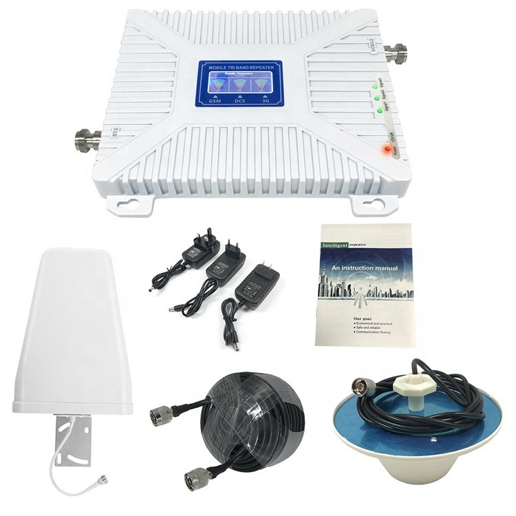 Best Price 2G 3G 4G Signal Repeater Wireless White GSM DCS 3G Triple Band Mobile Phone Signal Booster